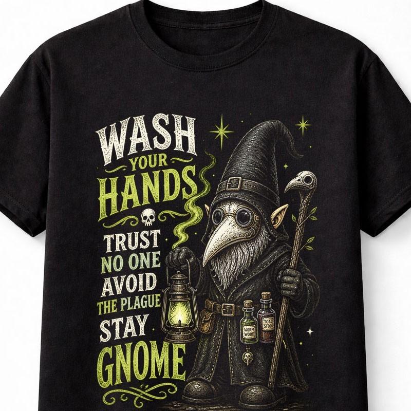 Plague Doctor Gnome Gothic Dark Humor Vintage Graphic Unisex TShirt