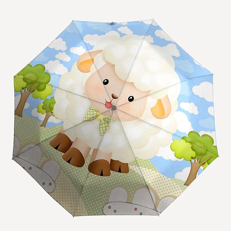 

1PC Sheep Umbrella-8-Rib Reinforced Portable Folding Travel Suitable for All Seasons Outdoor Daily , Fun Design-Z0435