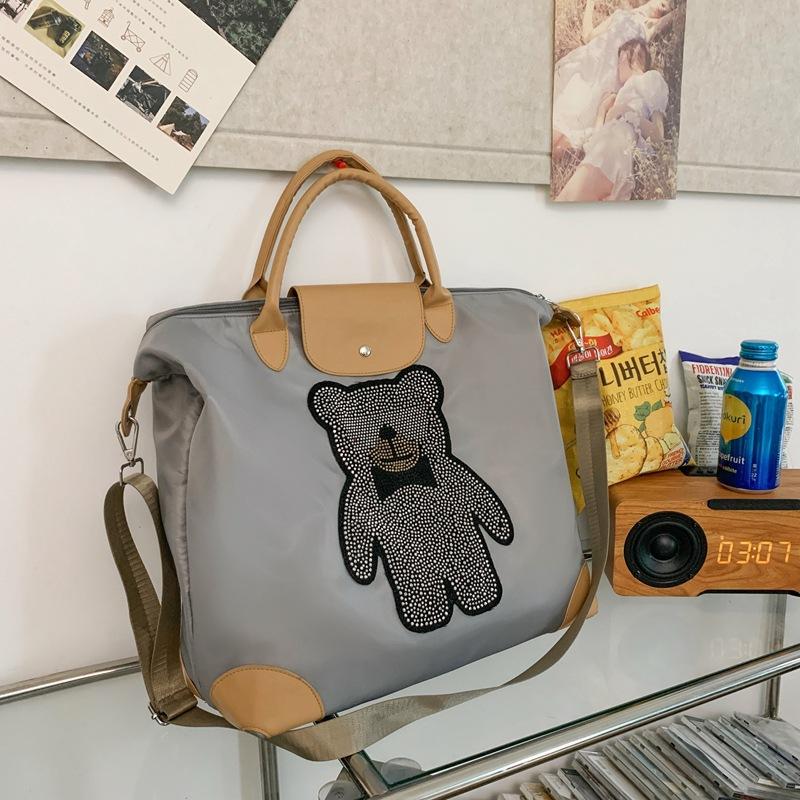 Tote bag Travel bag Diamond bear Oxford cloth bag Casual large bag Men's bag Women's bag Handheld shoulder messenger bag Student