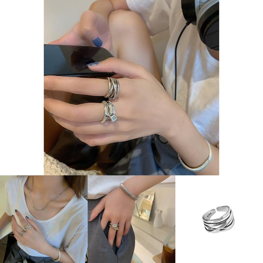 925 Sterling Silver Vintage Style Ring For Women Unique Fashionable Adjustable Design