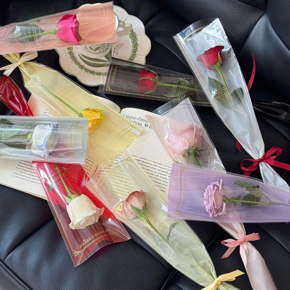 50pcs Waterproof Flower Packaging Bag Transparent Bouquet Packaging Sleeve  Anniversary