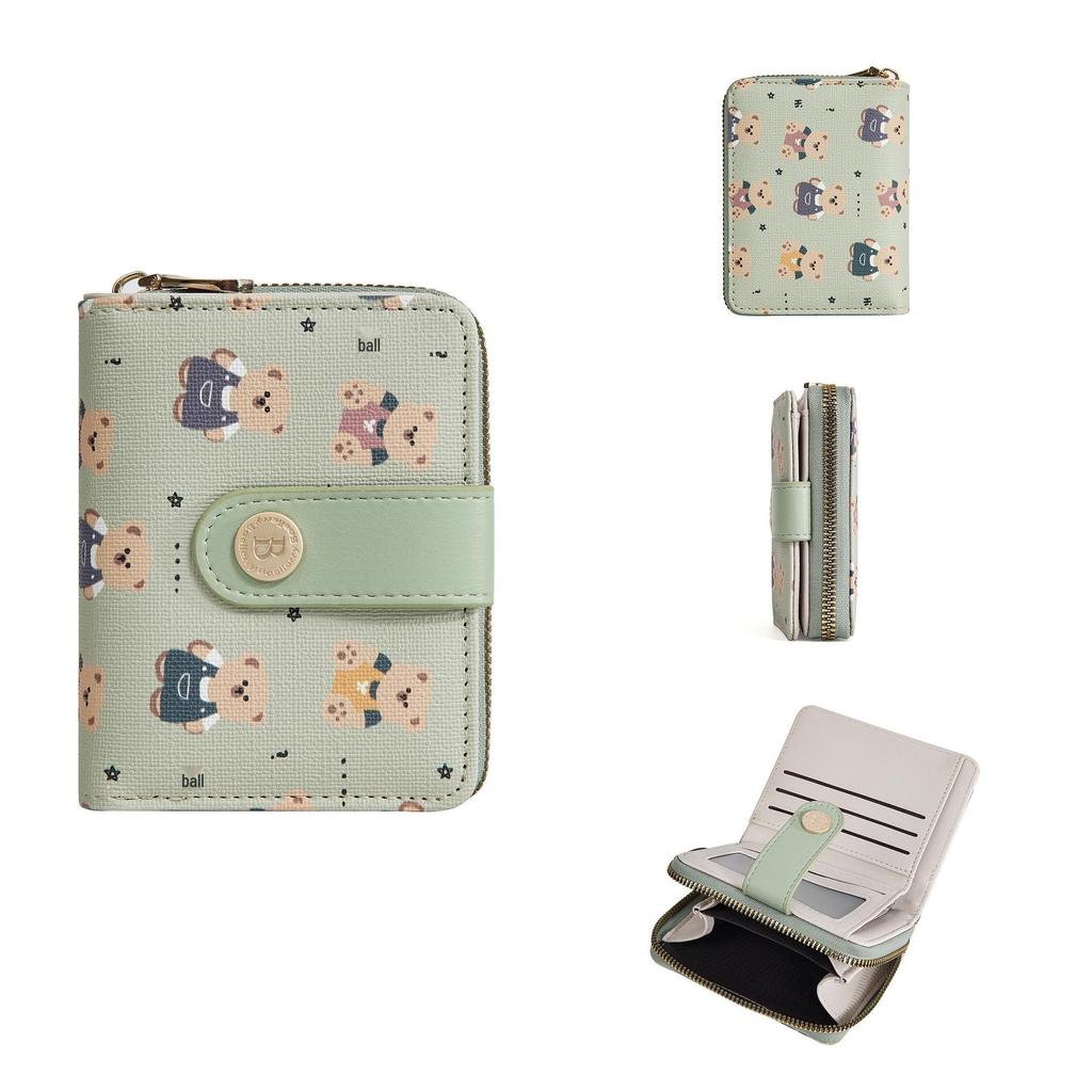 Women's Baellerry Korean Cartoon Bear Coin Purse - High-End Short Wallet