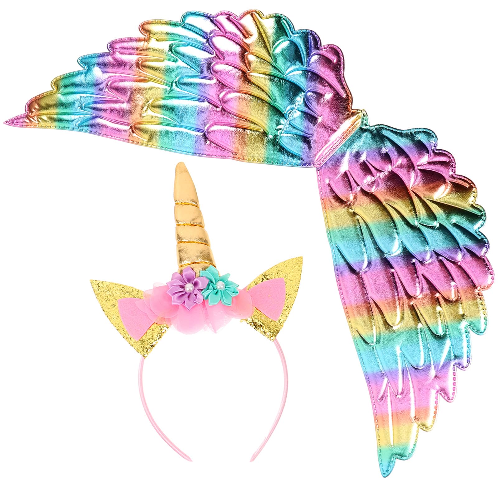 

EXCEART Крылья ангела Дух единорога Фея Косплей Фантазийный реквизит Набор Повязка на голову, Косплей, Хэллоуин, Костюм, Платье, Милый, Детский, Трансформация, Сцена,