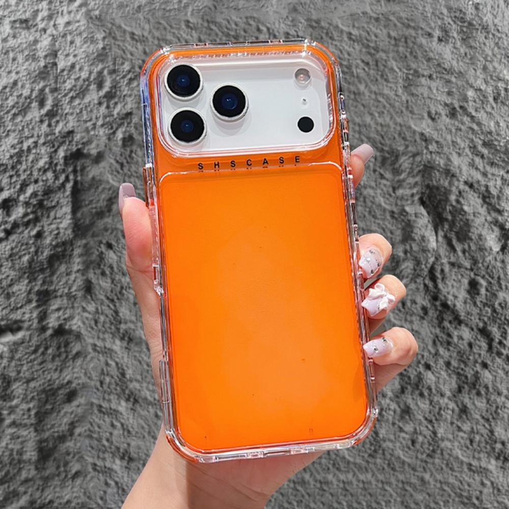 IPhone 17 Air 16 15 Pro 14 Plus 13 12 Mini 11 Pro 17Pro Shockproof Armor Transparent Cover Fashion Bright Fluorescence Case