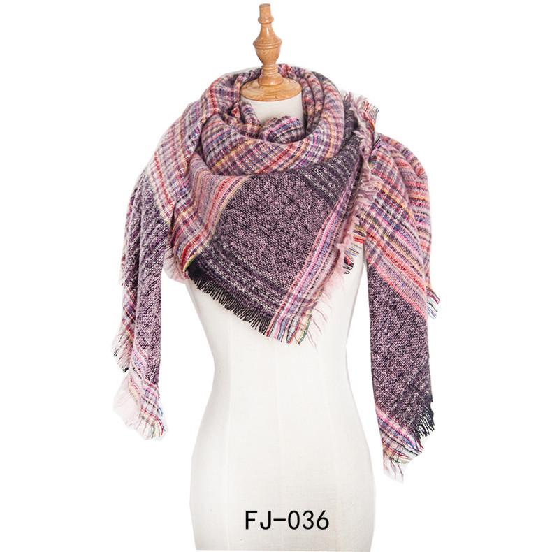 

Европейский и американский осенне-зимний толстый двусторонний клетчатый шарф-шаль для женщин 135cm