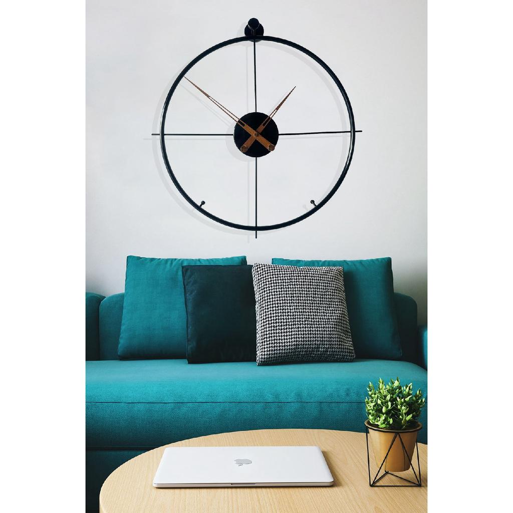 Chardar Madrid 60 cm schwarze, moderne dekorative Wanduhr im spanischen Stil