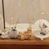 Vintage Cute Cartoon Cat Pendant Necklace For Women Retro  Jewelry Gifts