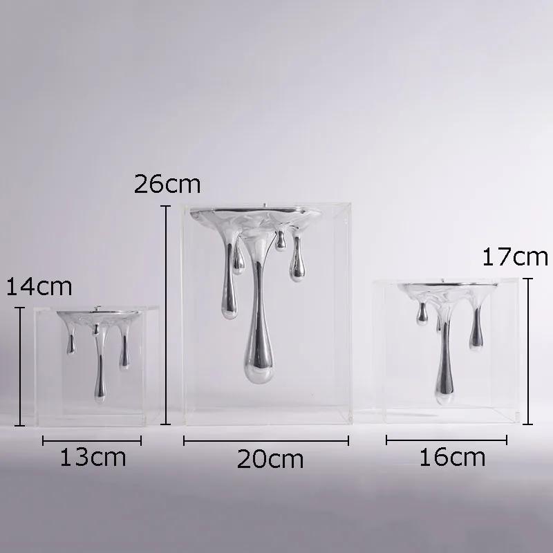 

Water Droplets Statue Abstract Crafts Fluid Water-drop Desk Decoration Ornaments Room Aesthetics Decor Creative Resin Sculpture S 1 pcs