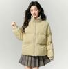 Milk yellow stand-up collar cotton-padded clothes for women's winter new loose and thickened warm cotton-padded clothes, bread clothes, cotton-padded
