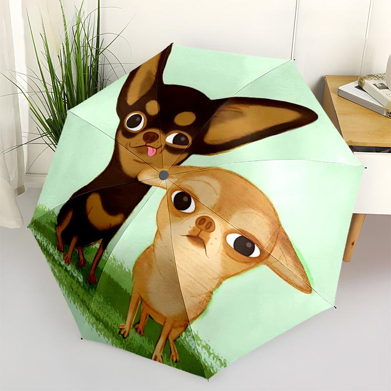 

1pc Chihuahua Automatic Folding Umbrella - Portable Collapsible Design, 8-Rib Iron Frame, Durable Fabric yy251125067