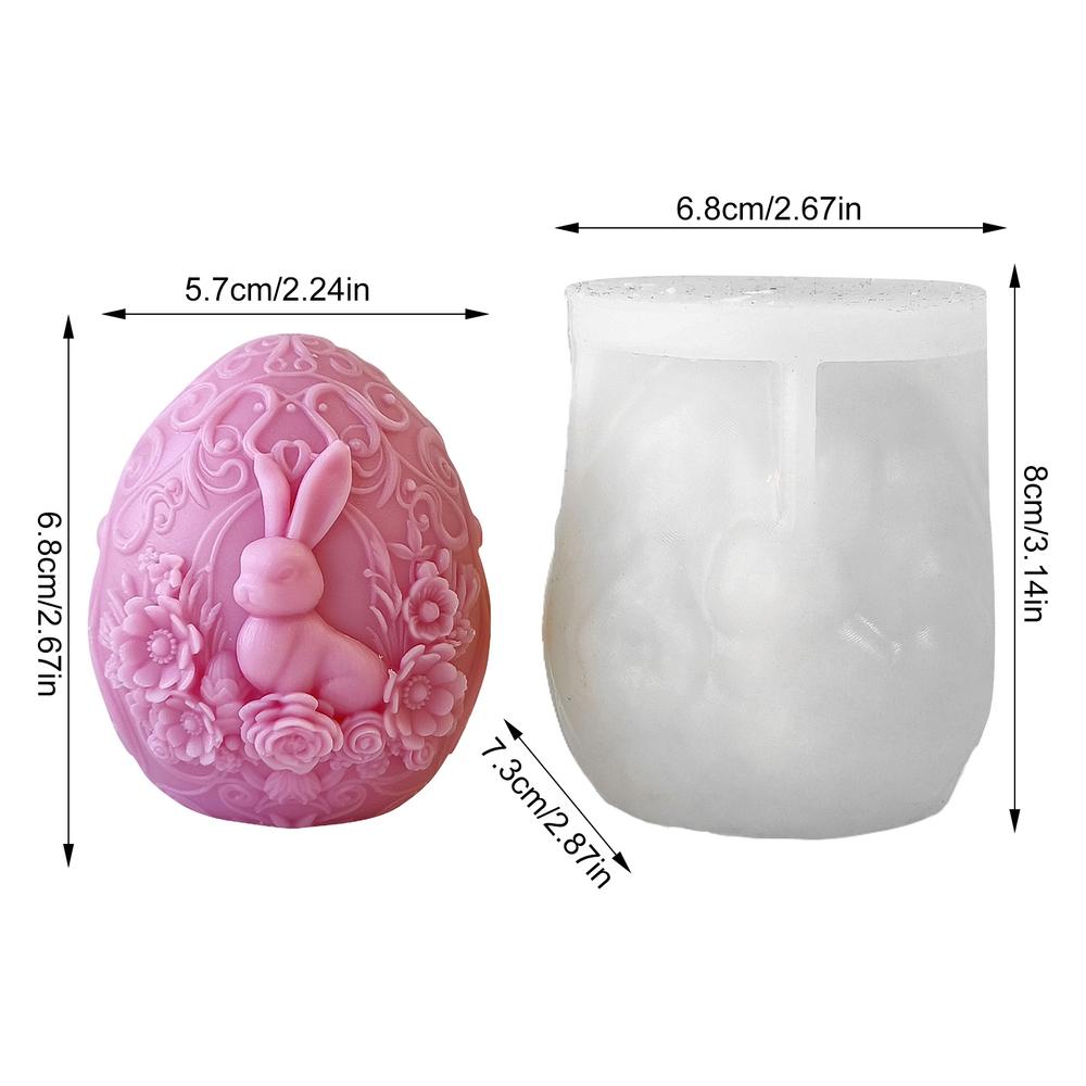 3D Embossed Bunny Egg Shaped Silicone Candle Molds Easter Egg Aromath Soap Molds Plaster Resin Craft Making Supplies Home Decor