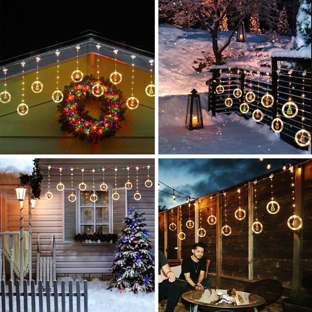 LED Christmas Wreath Fairy Lights Copper Wire Decorative String for Festive Atmosphere