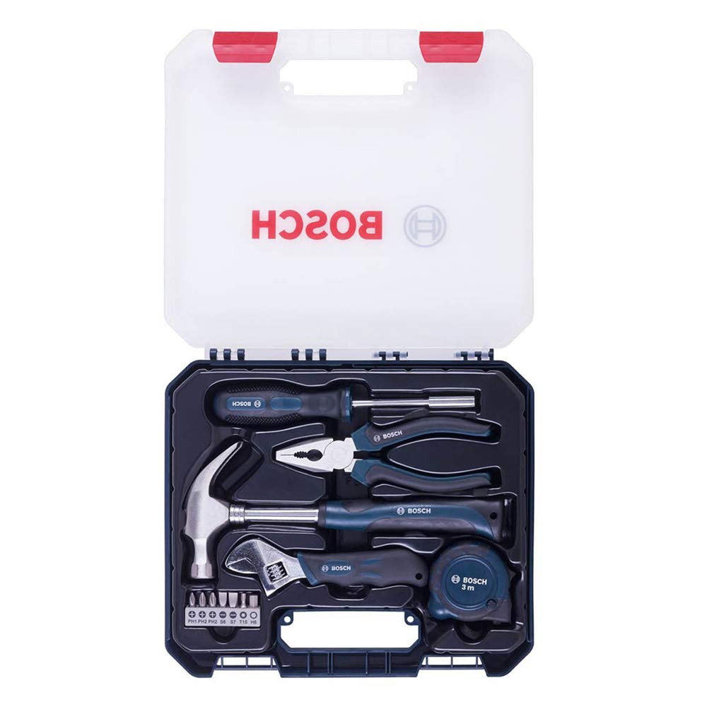 Bosch Tool Set with Storage Case Home Ideal for New DIY and 12-Piece [For Use Homes, Projects, More]