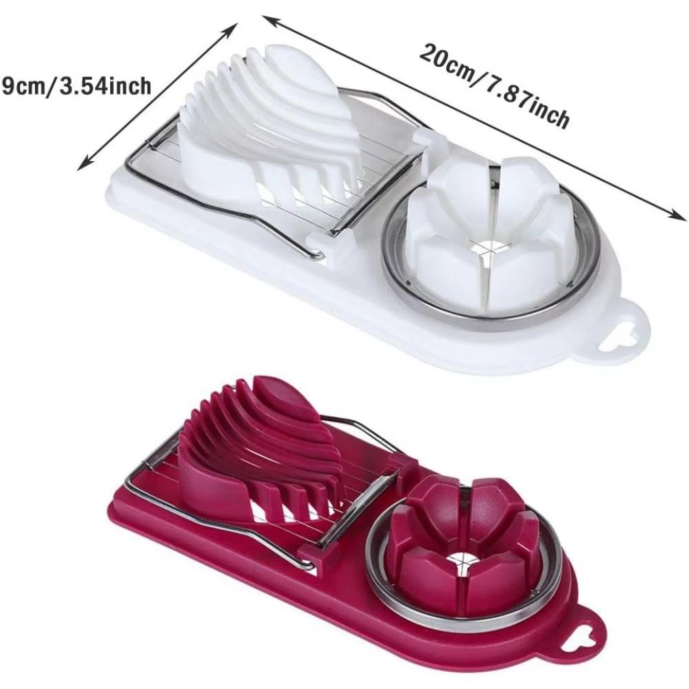 Multifunktionale Eierschneider Edelstahl-Schneider Ausgefallener Teiler Schneidwerkzeug Rutschfest Spülmaschinenfest Schneiden Gekochtes Ei Obst