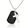 Dog Tag Cross Necklace Men Inspiration Necklace Pendant Gift