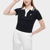 Fila Fusion Color Block Sports Slim Fit Short Sleeve Polo Shirt Women Tops Deep-Black T11W323111ABK