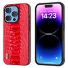 ABEEL For iPhone 16 Pro Case Crocodile Texture Genuine Cow Leather+TPU+PC Phone Cover
