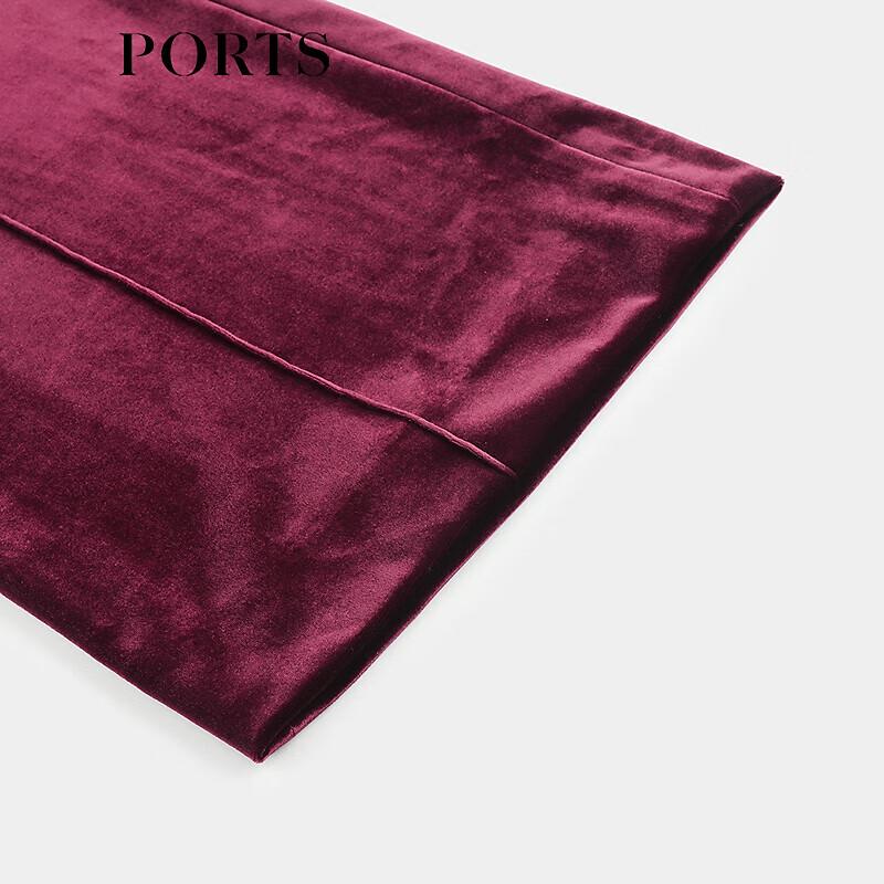 PORTS Women's Burgundy Velvet Straight-Leg Casual Pants