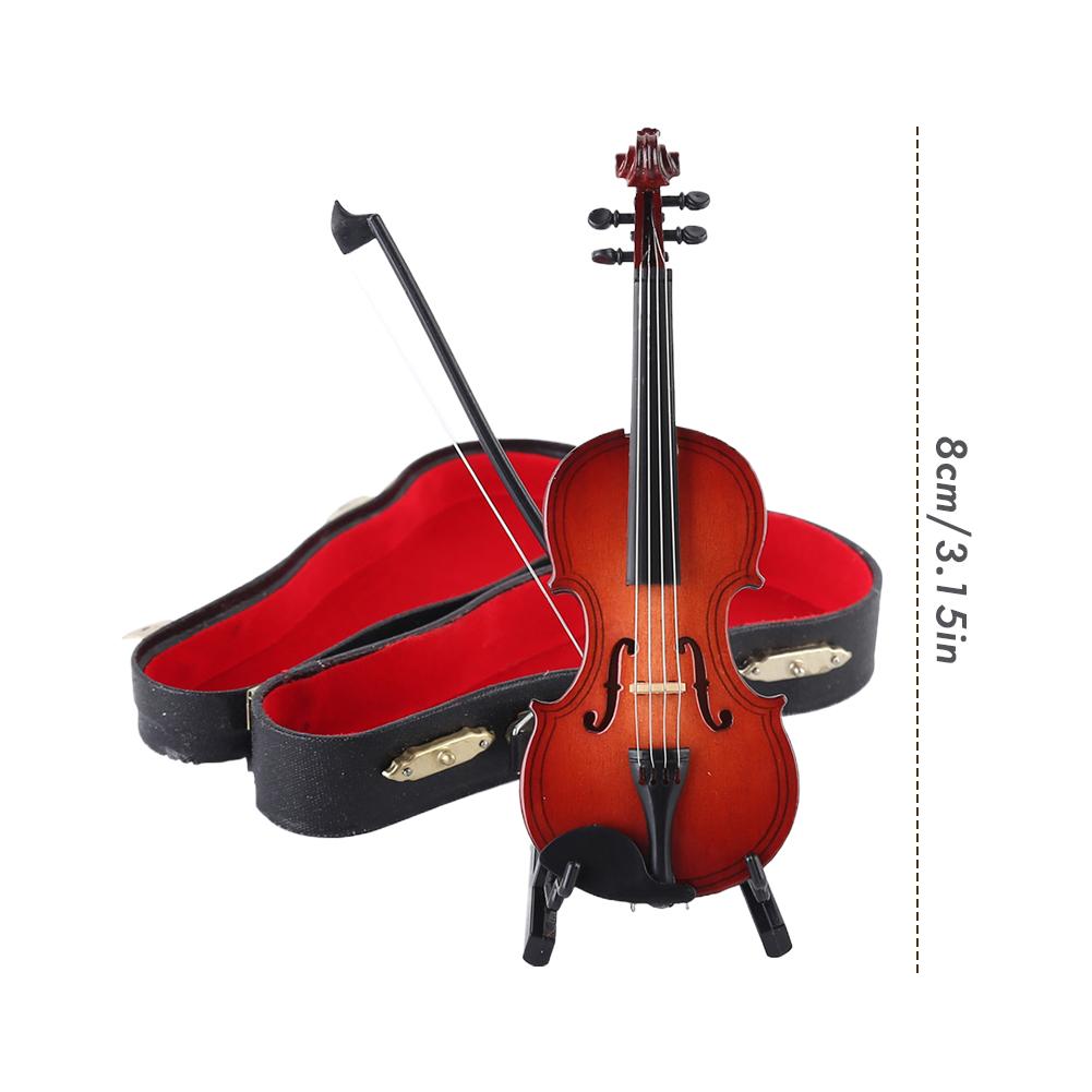Modellino di Violino in Mogano Collezione di Strumenti Musicali Ornamenti Decorativi Artigianato Modello di Violino Marrone Arredamento per la Casa