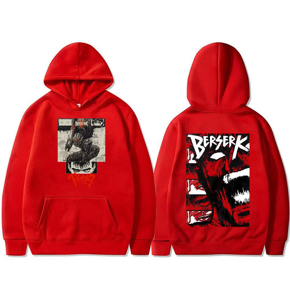 Anime Berserk Guts Hoodie Retro Manga Skull Knight Gatsu Griffith Zodd Sweatshirt Men Women Casual Hoodies