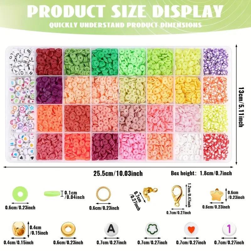 Diy Handmade Beaded Bracelet Production Kit, Soft Pottery Sheet Clay Bead Letter Bead Accessory Set