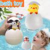 Shower Toys - Cute Duckling & Penguin Egg Toys with Water Spray for Bath Time Fun,Playful Design|Soft Plastic Toy, Shower Gifts