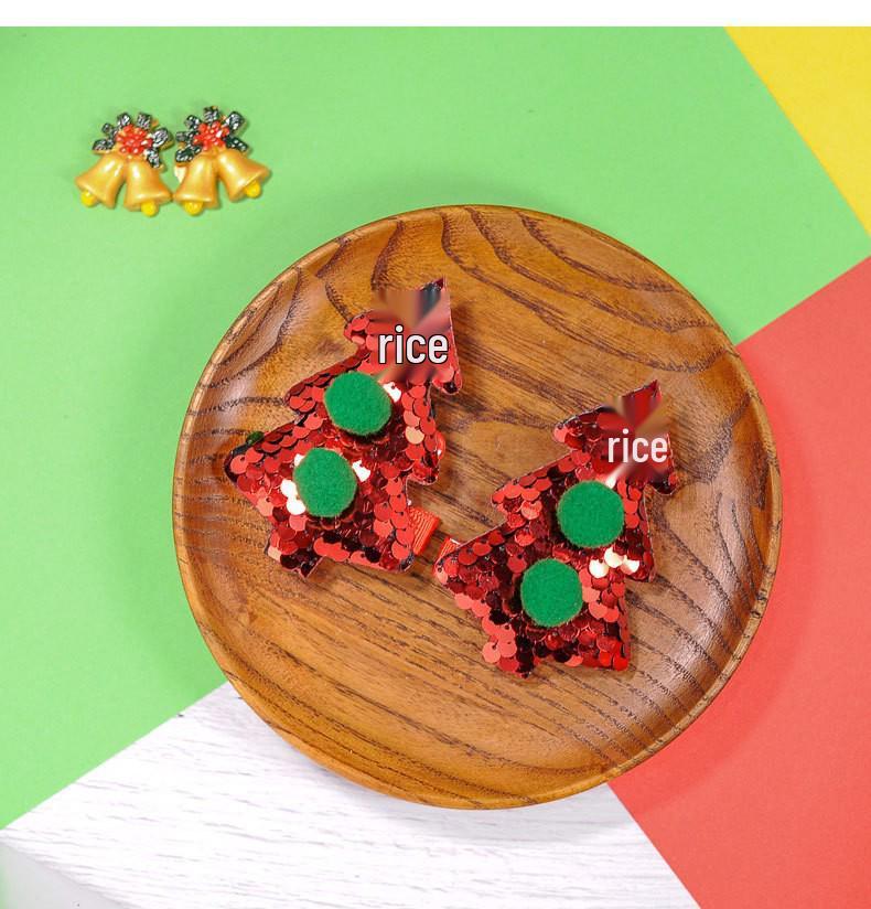 Christmas Antler Sequin Hair Clip: Festive Christmas Tree Hairpin with Elk Design, New 2026 Style