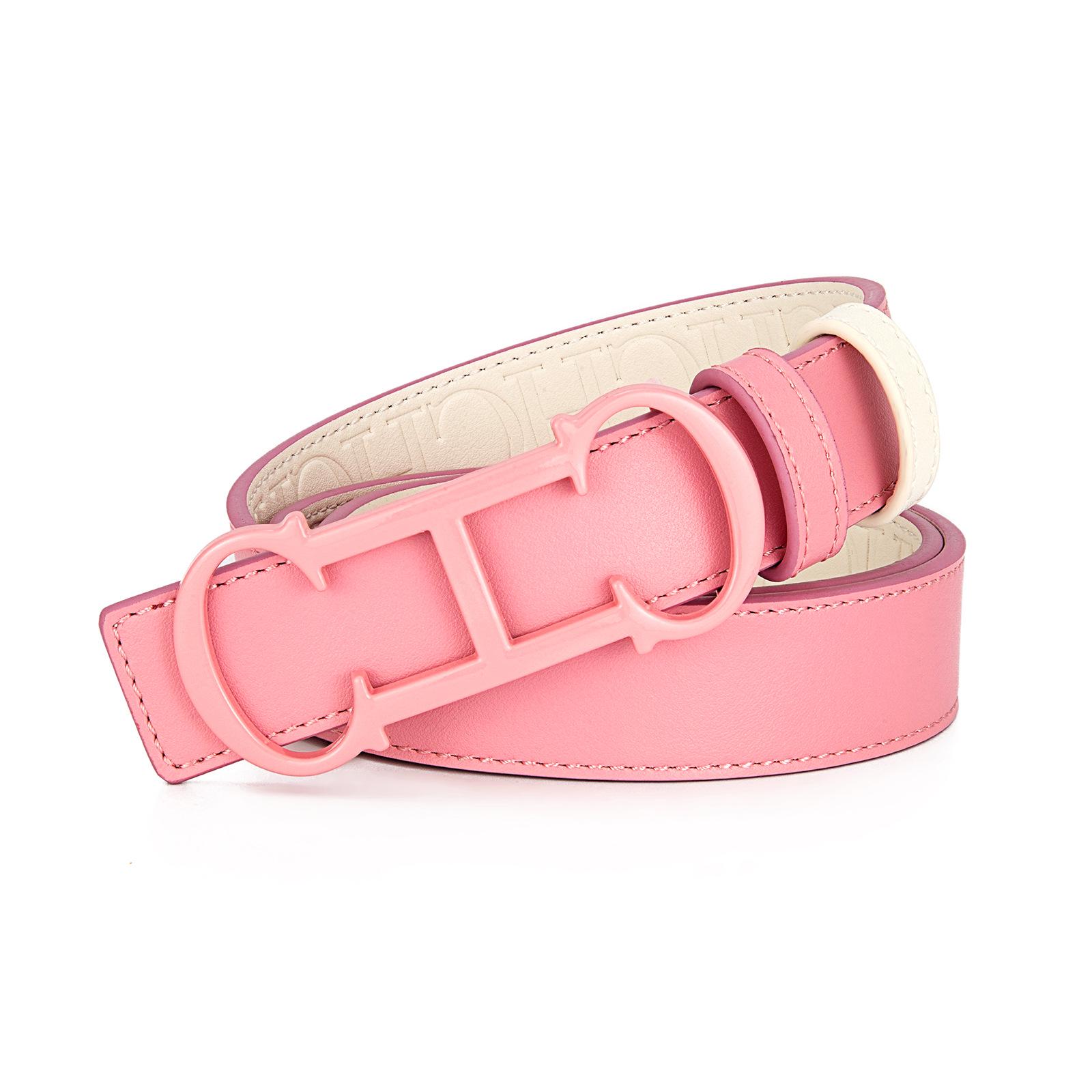

Women s Double-Sided Leather Belt - Includes Gift Box & Bag, Comfortable & Versatile 100 cm рожевий