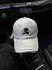 New ripped embroidered baseball cap women's wide brim big face showing face small peaked cap big head circumference hat couple