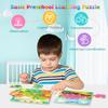 Wooden Puzzles for Toddlers, 8 Pack Dinosaur Jigsaw Puzzles for Kids3-5, 9 Pieces Preschool Learning Activities, Learning & Educational Puzzles, Gift