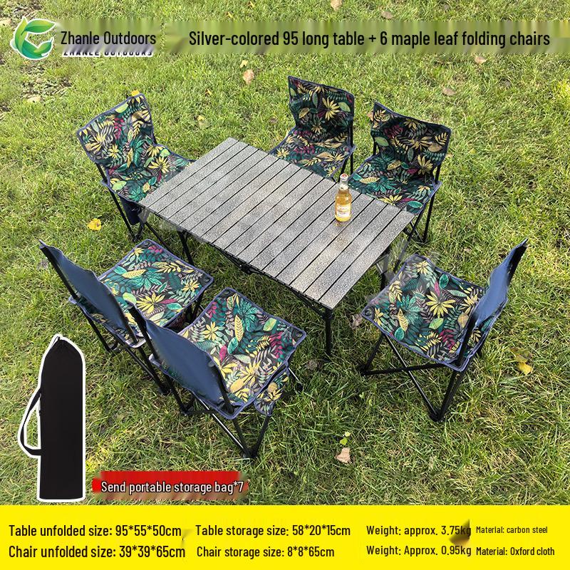 Outdoor Folding Table & Chair Set - Perfect for Leisure, Picnics, Camping, Barbecues, or Market Stalls. Portable and Compact Design.