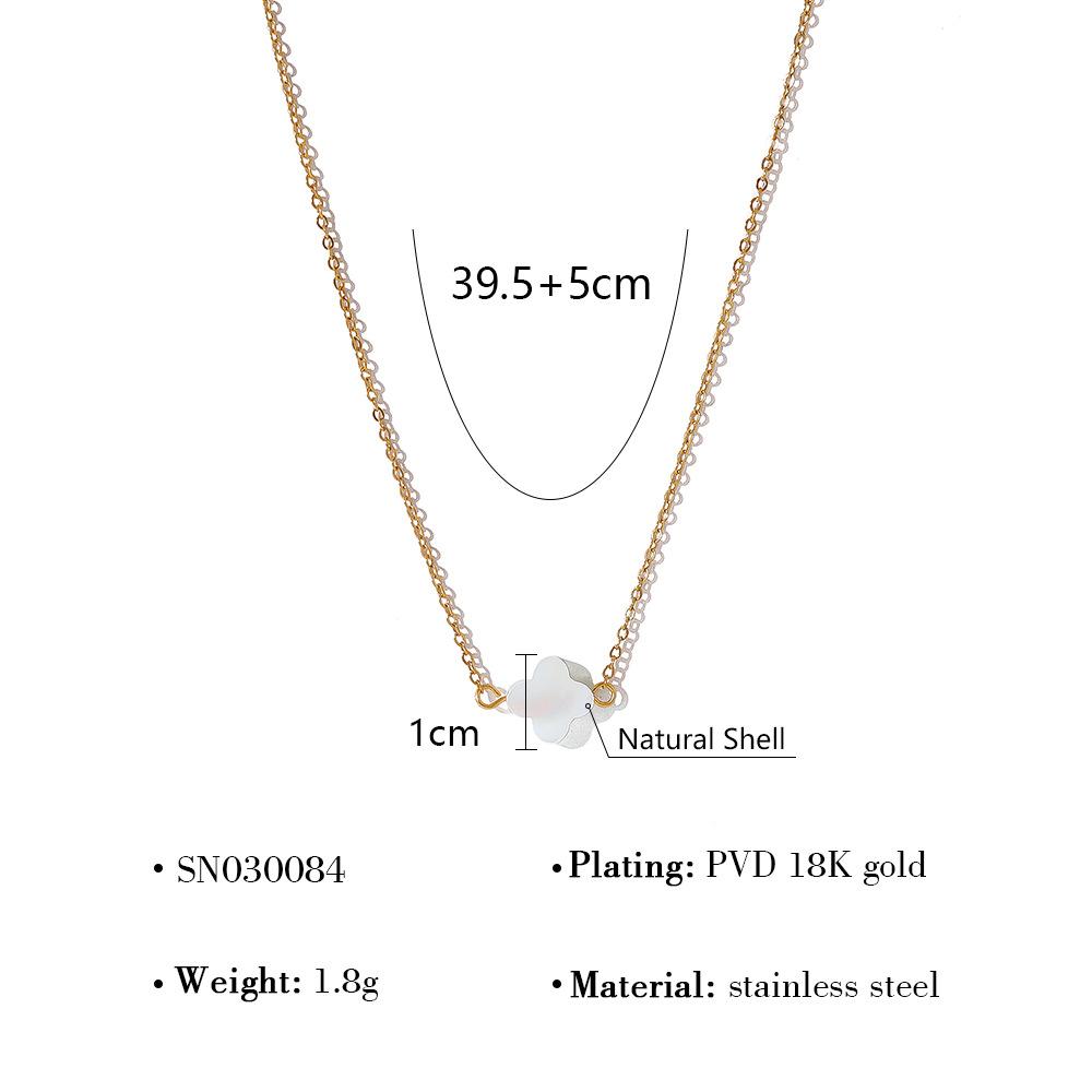

Simple Style Natural Shell Three-Dimensional Pendant Stacked With Flower Shell Beaded Combination Necklace Women