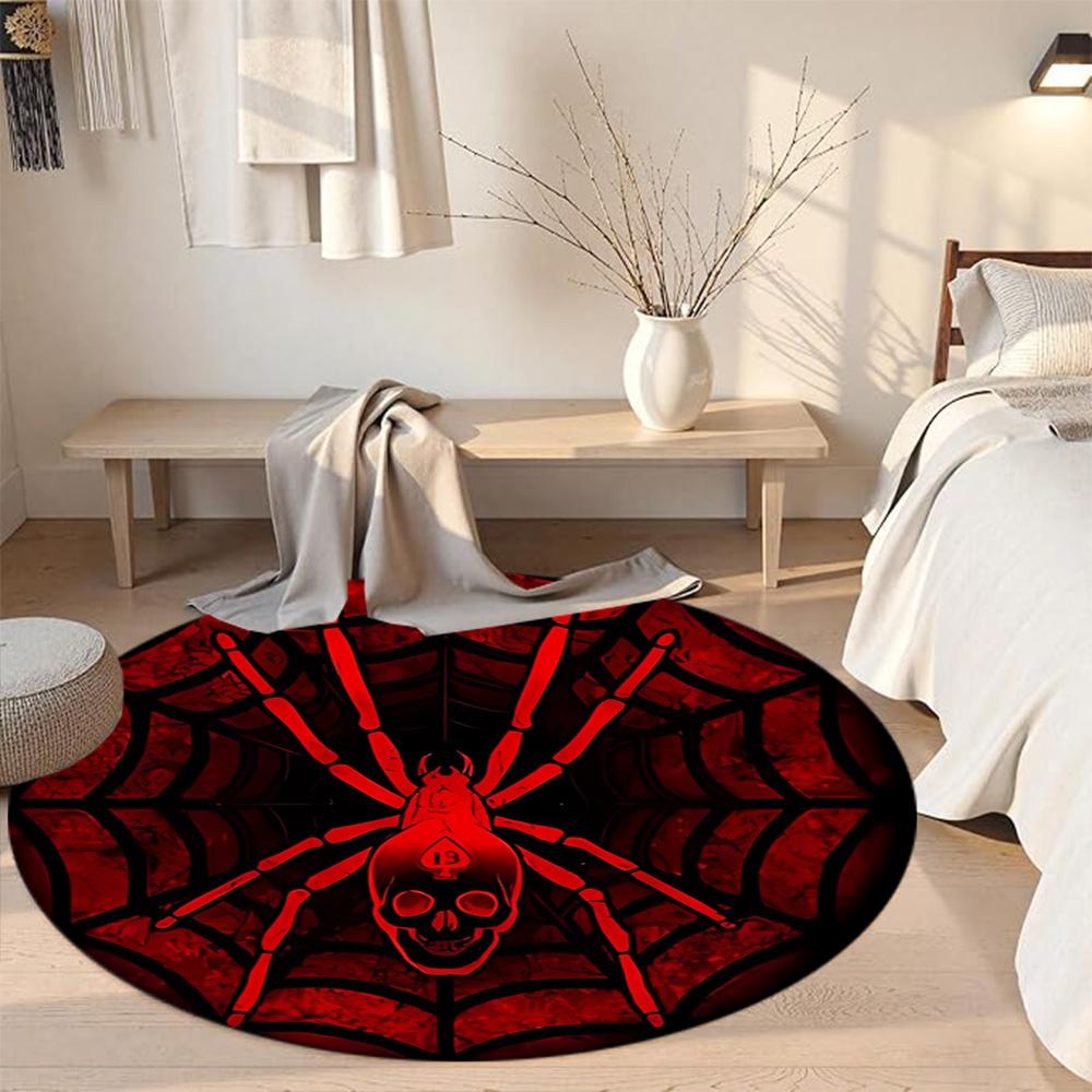 Spider Round Carpet Suitable for Outdoor Decorate room Dormitory Study room Anti-slip Round Rug Anime Office Decor Spiritual Gift