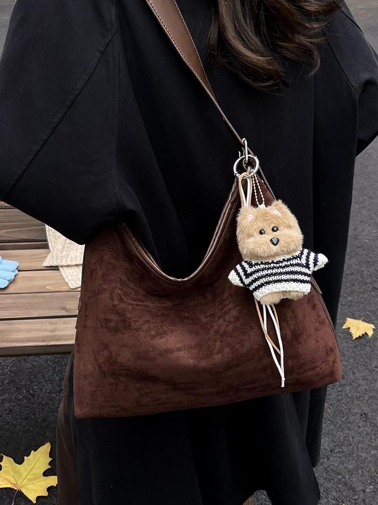 Women's Frosted Suede Retro Tote: Winter Underarm Shoulder Bag with New Textured, Simple Fashion Design