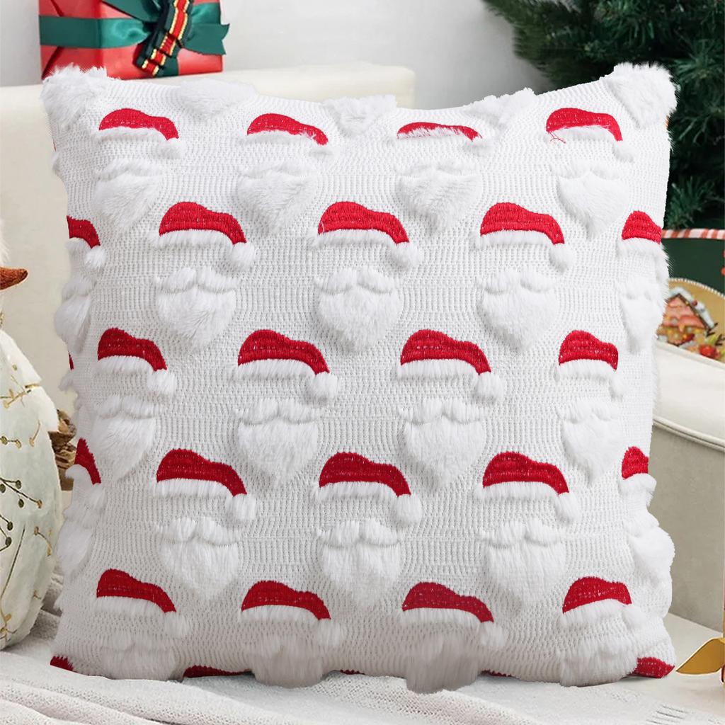 Christmas Hug Pillow Cover Solid Color Quilted Plush Modern Simple Hug Pillow Living Room Sofa Detachable Washable Back Cushion