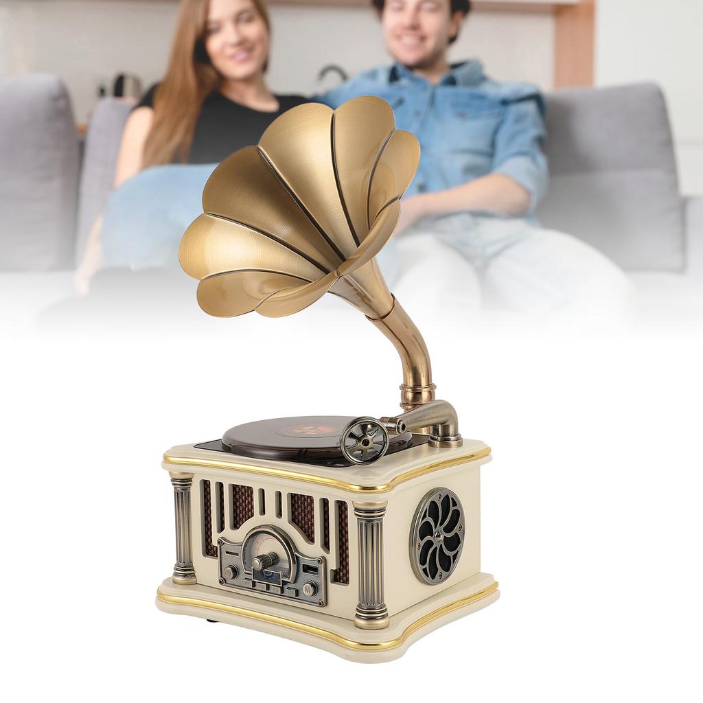 Vintage Gramophone Speaker 2000mAh Input Retro CD Player Radio Speaker