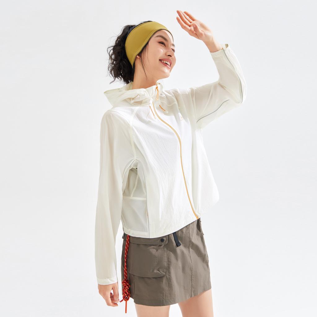 Breathable sun protection clothing for women, hooded zipper, casual loose jacket, UV resistant UPF50+