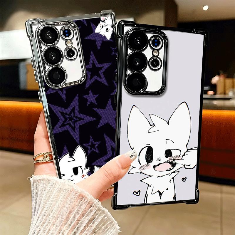 Cute B-Boykisser Catoon Plating Phone Case For Samsung Galaxy S24 S25 FE S26 Edge S23 Ultra S22 S21 Plus S20 Anti-Fall Airabag C