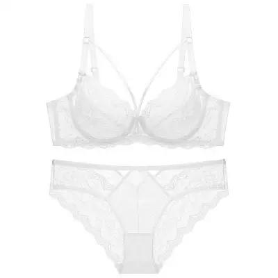 French Sexy Ultra‑Thin Sheer Lace Bra,Minimizer Brassiere for Large Bust Women
