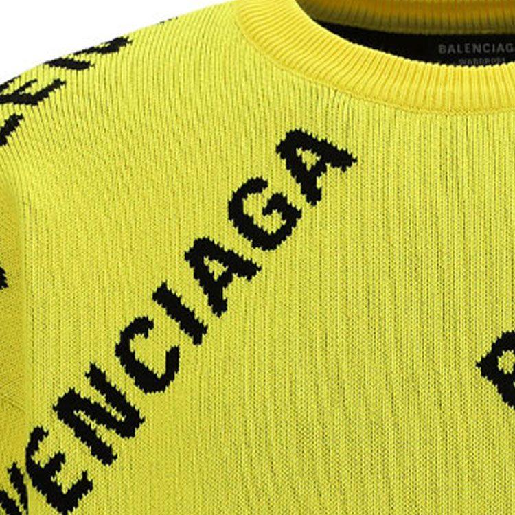 Balenciaga Allover Logo Knit Oversized Crewneck 657401T32007440