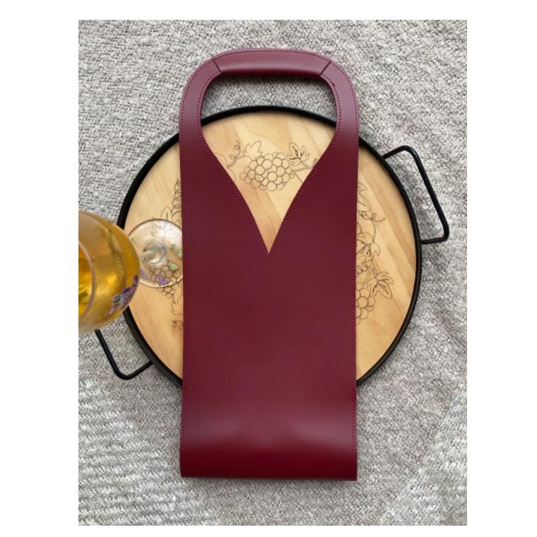 YY RTS Leather Wine Bottle Carrier Bag Elegant Bar Accessories for Wine Gifts for Wine Tote/Bottle Carrier/Bag красный