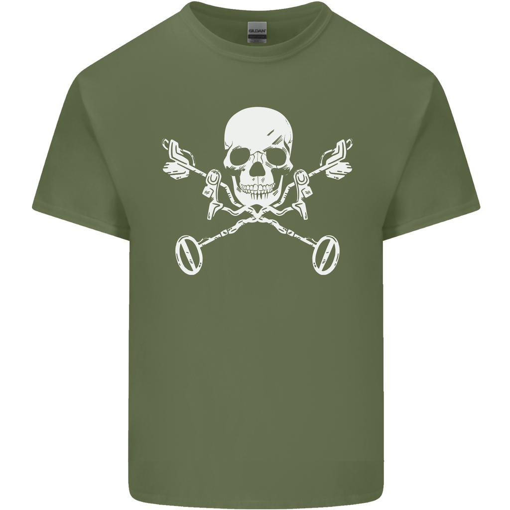 Metal Detector Skull Detecting Unisexs Light Cotton TShirt