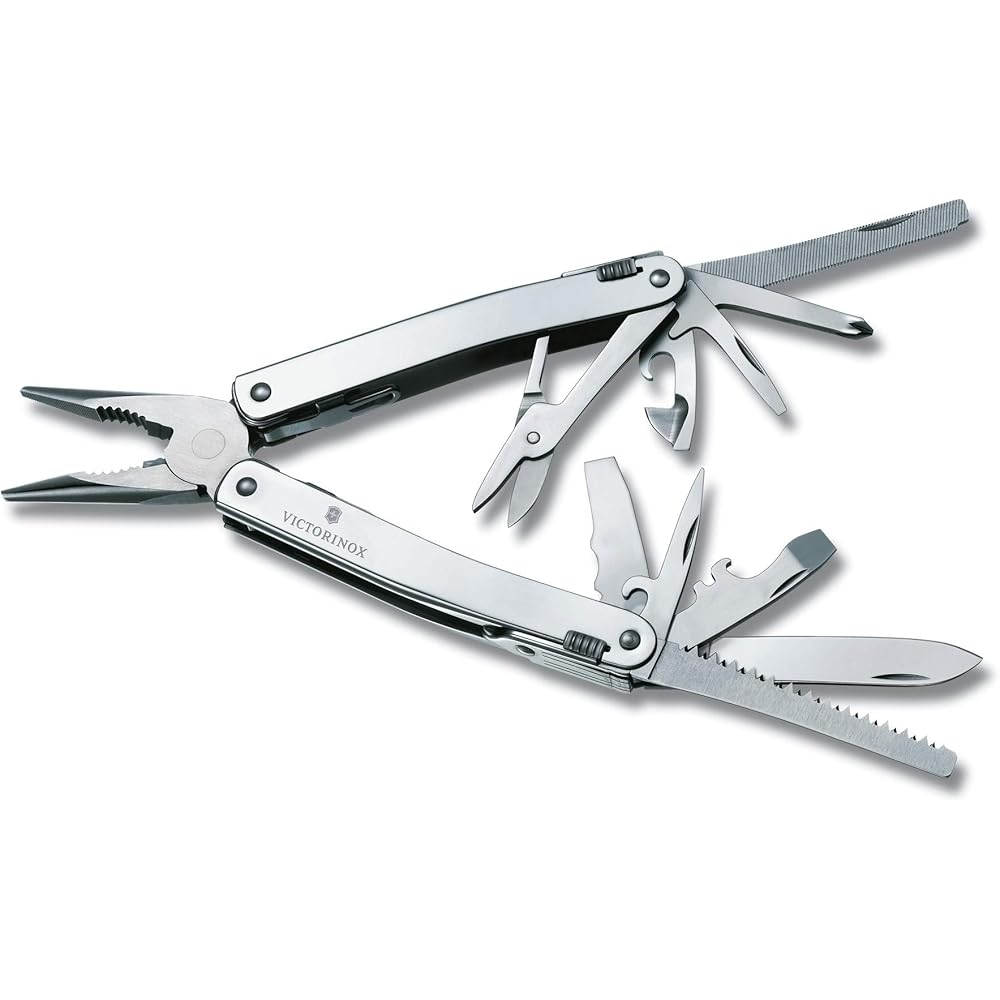 Victorinox SwissTool Spirit X Plus Ratchet Silver Multi-Tool with 37 Functions and Nylon Case