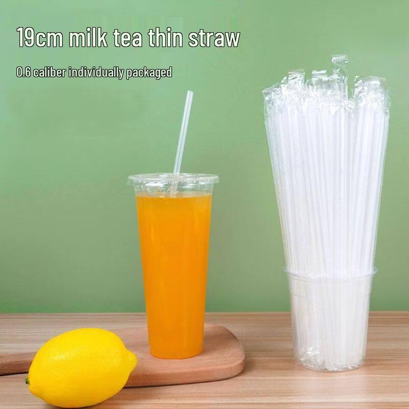 

ZISIZ Individually Wrapped Disposable Plastic Straw