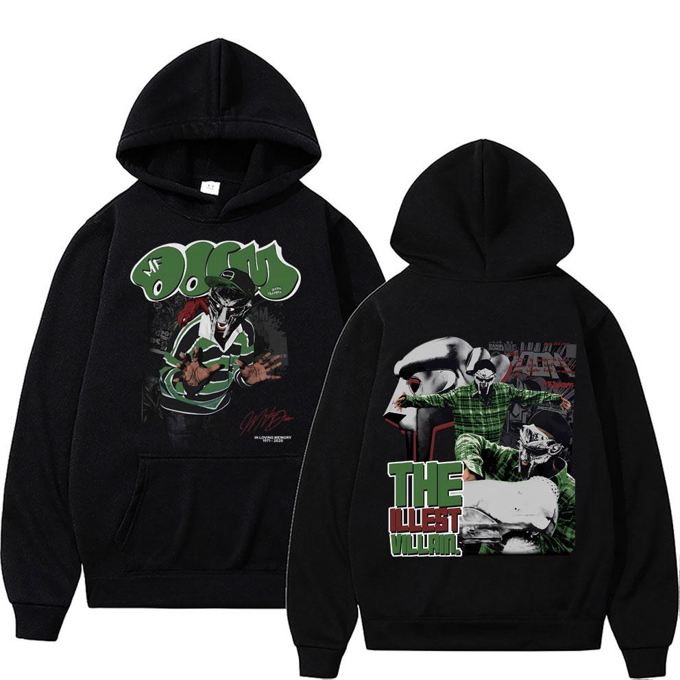 Madvillainy Men's The Illest Villains Dupla Face Hoodie  Classic Simple Oversized Hip Hop Moletons Rapper MF Doom Moda Masculina