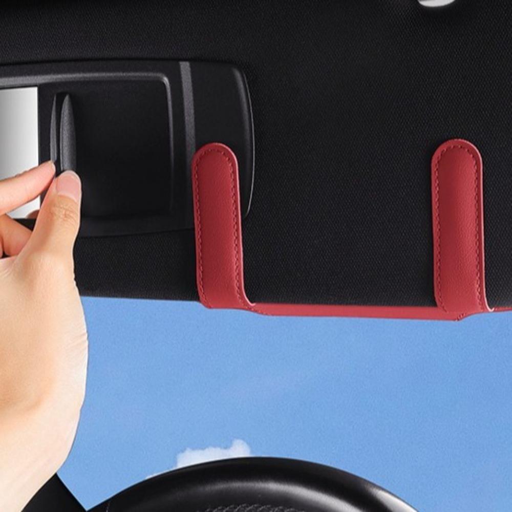 PU Leather Sun Visor Glasses Holder Multi-functional Wear-Resistant Sunshade Plate Organizer Universal Auto Sunglasses Holder