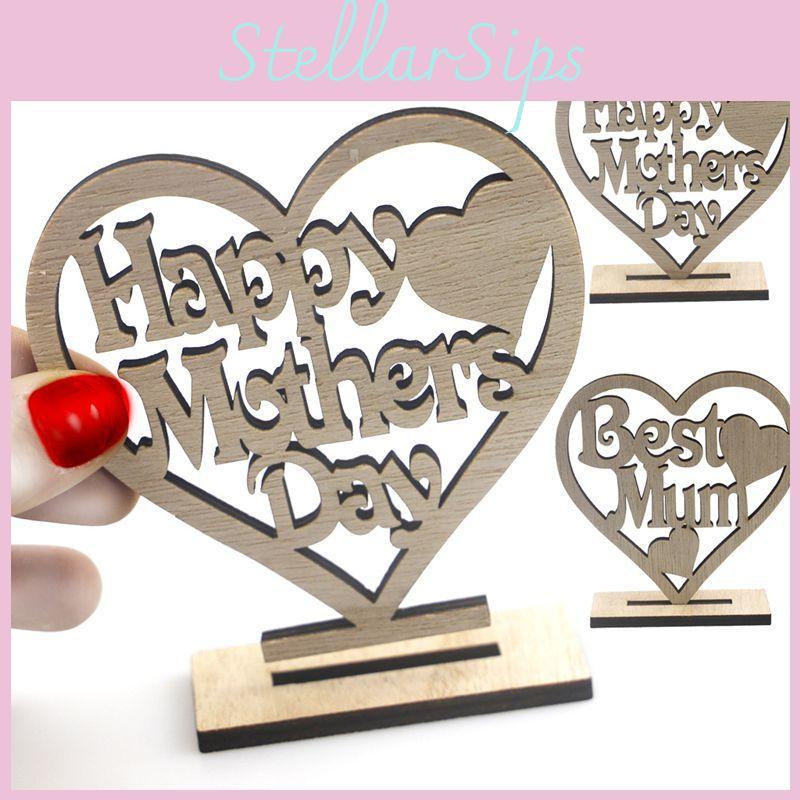 Lovely Wooden Heart Plaque For Mothers Day Gift Best Mum Freestanding Decor