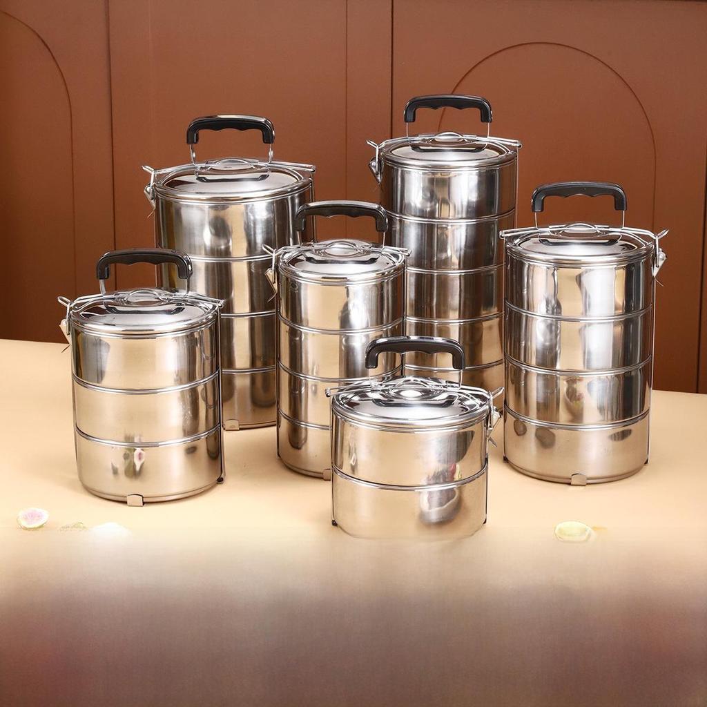 Outdoor Stainless Steel Multi-Layer Portable Lunch Box with Large Capacity for Students
