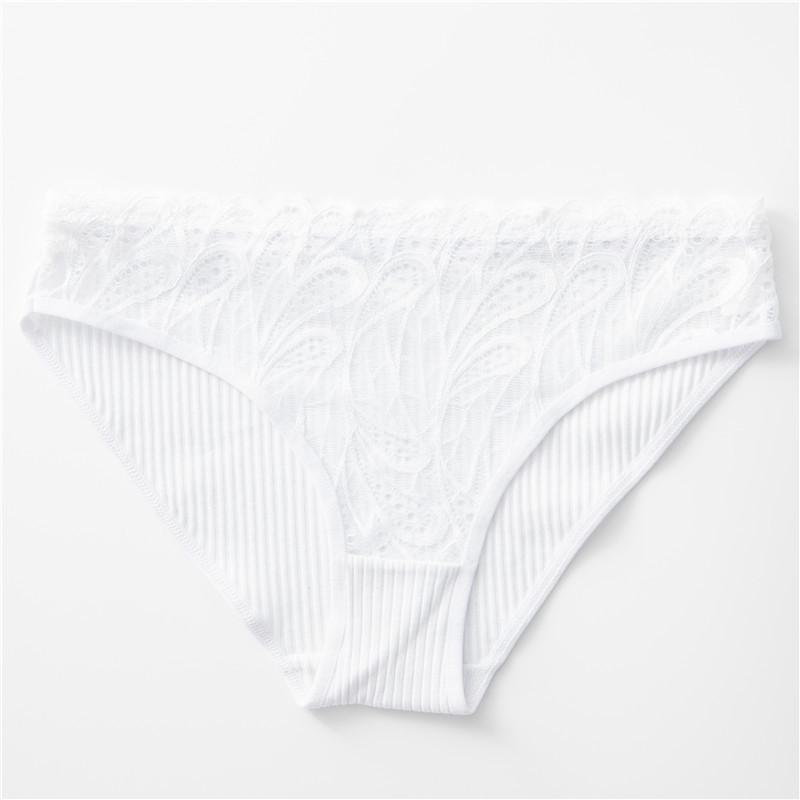 Unterwäsche für Damen, reine Baumwolle, niedrige Taille, sexy Spitzen-Slip, bestickt, atmungsaktiv, nahtlos, dreieckiges Höschen