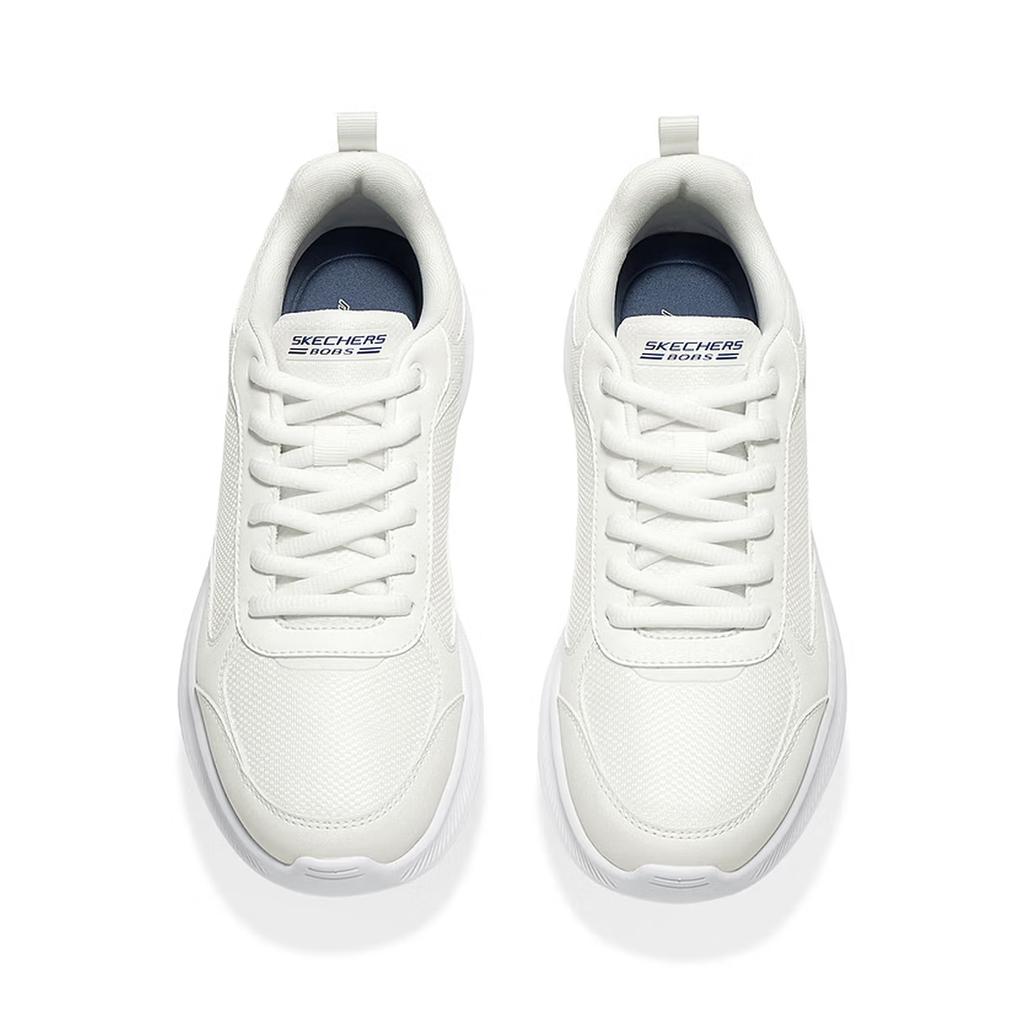 Skechers Bobs Moda Flex PU Mesh Comfortable Lightweight Breathable Supportive Lightweight Rebound Low Top Casual Shoes Men Sneaker White 118157-WHT